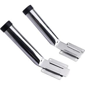 NovelBee 2pcs Fishing Rod Holders for Boat,Stainless Steel Boat Rod Holders with Removable Mounting Brackets,Marine Slide Mounted Pole Holders for Boat Camper Yacht Boat RV
