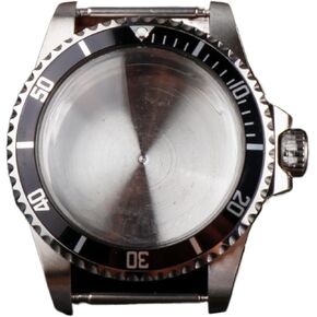 Watch Case For NH35/36 Movement Acrylic Dome Crystal Black Aluminum Bezel Ratchet 120 Clicks Watch Accessories 5ATM watch case