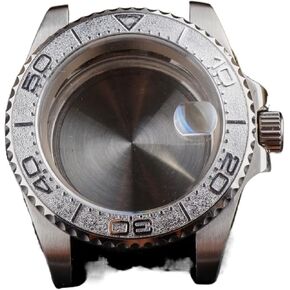 Watch Case For NH35/36 Movement 316L Stainless Steel Sapphire Crystal Magnifier 40mm Silver Steel Bezel Watch Accessories Parts watch case