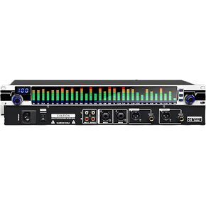 Graphic Equalizer, Professional Audio Spectrum Analyzer with LED Light Display, 10 Preset Effects, Low/Mid/Treble Independent Adjustment, Intelligent Noise Reduction, for Studio & Stage