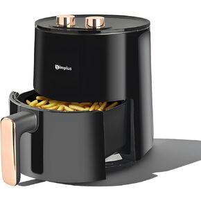 SIMPLUS 4.5QT Air Fryer, 1300W Adjustable Temperature Airfryer Oven, 6 Preset Cooking Options, 392°F Rapid Air Crisp Technology, Quick & Easy Meals in Minutes, Nonstick & Easy-Clean Basket, Black