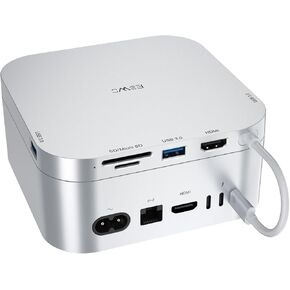 Mac mini M4 Dock Hub, Compatible with Mac mini M4 and M4 Pro 2024, Featuring a 4K60Hz HDMI Port, 5Gbps USB Port, and SD/TF Card Slot