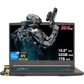 MSI Thin 15 Gaming Labtop 15.6 "FHD IPS 144Hz Intel Octa-Core I5-13420H (Beats I7-12650H) 32GB RAM 1TB SSD GEFORCE RTX 4060 Backlit USB-WIN11 W/ICP HUB