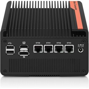 Mini PC N100 NAS 5 M.2 Nvme Pocket NAS Small PC,4X2.5GbE LAN Mirco Desktop Computer 2HD 4K@60HZ,Router/QNAS/Firewall DDR5 for Office Business (8GB RAM 128GB SSD, N100)