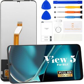 for BLU View 5 Screen Replacement for BLU View 5 LCD Screen Replacement for BLU View 5 B160V 6.56" Touch Screen Digitizer Display Assembly Repair Kits Without Frame(Black)