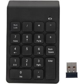 الرقم اللاسلكي لوحة اللوحة USB مستقبل أسود ، 18 مفتاح العزل المائي لوحة مفاتيح طاقة لوحة مفاتيح طاقة للبطارية لجهاز كمبيوتر Office للألعاب ، استجابة سريعة مستقر اللاسلكي لوحة مفاتيح NOMERIC