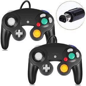 Gamecube Controller, Classic Wired Controller for Wii Nintendo Gamecube (Black-2Pack) (Renewed)