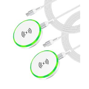 Android MagSafe Wireless Charger Pad with Stand– 15W Fast Charging Magnetic Pad for Samsung Galaxy S25 Ultra/S24/S23, iPhone 16e/15/14, Google Pixel 9a/9 Pro XL, AirPods, Qi-Enabled Cordless Charger