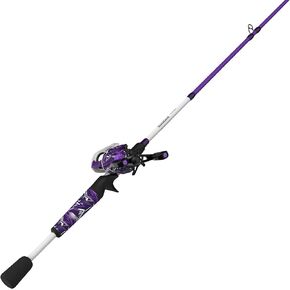 Zebco Roam Baitcast Reel and Fishing Rod Combo, 6-Foot 6-Inch 2-Piece Fiberglass Rod with Split-Grip MaxTac Rod Handle, Lightweight Graphite Frame