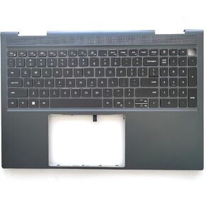New Replacement for Dell Inspiron 16Plus 7610 3060 GPU Laptop Upper Case Palmrest Backlit Keyboard Assembly Part 0YRKJM YRKJM Blue