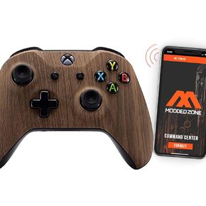 Wooden Grain Smart Rapid Fire Custom Modded Controller for Xbox One S Mods FPS Games and More. Control and Simply Adjust Your mods via Your Phone!