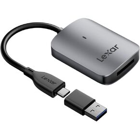 Lexar RW515 CFexpress Type A Card Reader, Up to 900MB/s, USB 3.2 Gen 2 Memory Card Reader for CFe Type A Card, CF Card Reader Includes USB-C Cable/USB-C to USB-A Adapter (LRW515U-RNHNG)