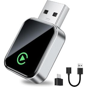 محول carplay اللاسلكي [2025 ترقية] carplay wired لتصميم USB اللاسلكي ، Mini USB للسيارات مع قابس Apple Carplay سلكي وعب بسهولة الاستخدام السريع للسيارة مستقرة للاتصال iPhone