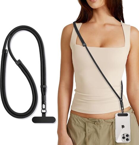 Universal Phone Lanyard for iPhone Essential Travel Accessories with Non-Adhesive Tether Tabs in Kuwait