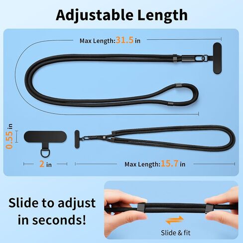 Universal Phone Lanyard for iPhone Essential Travel Accessories with Non-Adhesive Tether Tabs in Kuwait