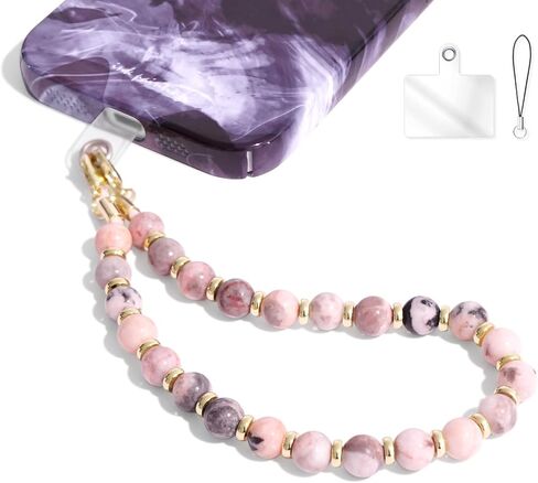 DALSTONE Authentic Gemstone Beaded Phone Wrist Strap, Detachable Phone Bracelet Strap with Tether Tab in Saudi Arabia