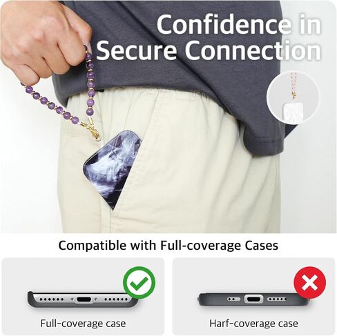 DALSTONE Authentic Gemstone Beaded Phone Wrist Strap, Detachable Phone Bracelet Strap with Tether Tab in Saudi Arabia