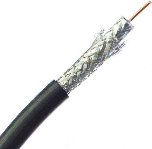 كابل مسجلة RG58/U Coaxial ، أسود ، 20 AWG ، نواة صلبة ، درع مضفر ، بكرة ، 1000 قدم in Saudi Arabia