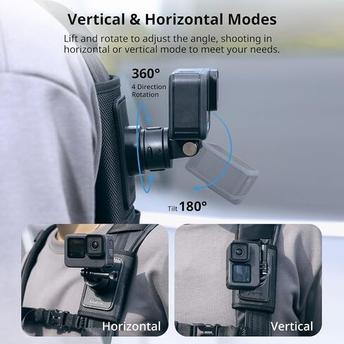 Head Strap Mount for Gopro iPhone - ULANZI CM027 2 in 1 POV Sets Support Vertical Shots Vlog Video Accessories for Gopro Hero 12 11 10 9 8 7 Black/DJI Osmo Actions/insta360 Cell Phone Smartphone in Saudi Arabia