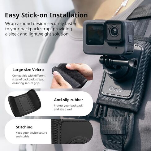 Head Strap Mount for Gopro iPhone - ULANZI CM027 2 in 1 POV Sets Support Vertical Shots Vlog Video Accessories for Gopro Hero 12 11 10 9 8 7 Black/DJI Osmo Actions/insta360 Cell Phone Smartphone in Saudi Arabia