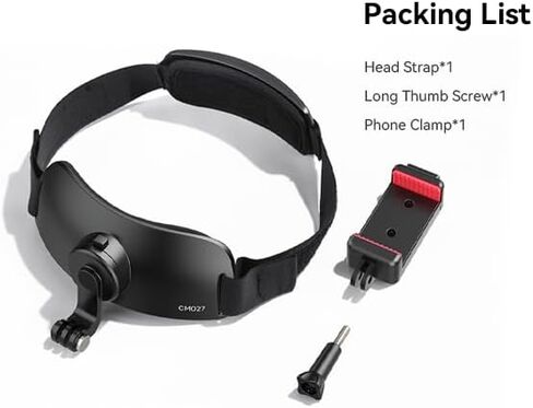 حامل حزام الرأس لهاتف Gopro iPhone - ULANZI CM027 2 في 1 مجموعات POV تدعم اللقطات الرأسية ملحقات فيديو Vlog لـ Gopro Hero 12 11 10 9 8 7 أسود/DJI Osmo Actions/insta360 الهاتف الخليوي الذكي in Kuwait