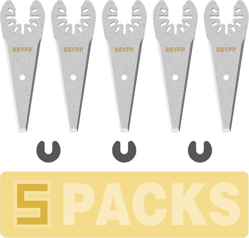 5pcs Tapered Sealant Cutting Blade, Oscillating Tool Caulk Removal Blade to Remove Paint Caulk Adhesive Sealant in Kuwait