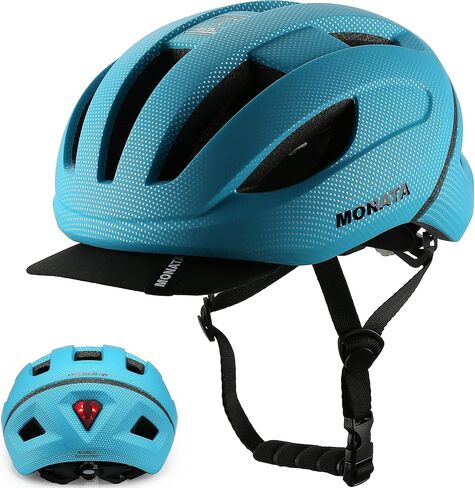 MONATA Bike Helmet, Adult Bicycle Helmet with Light and Detachable Visor for Women Men Youth Cycling Urban Skateboarding Roller Skating Multi-Sports in Kuwait