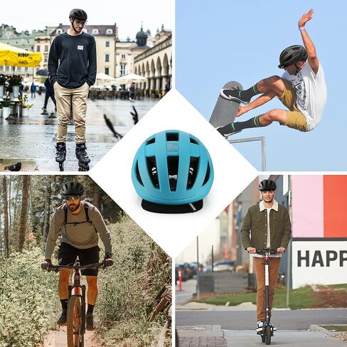 MONATA Bike Helmet, Adult Bicycle Helmet with Light and Detachable Visor for Women Men Youth Cycling Urban Skateboarding Roller Skating Multi-Sports in Kuwait