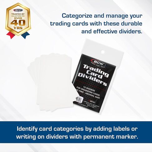 (5) BCW Brand Trading Card Divider Cards - 10-Pack - TCD - 50 Cards Total in Saudi Arabia
