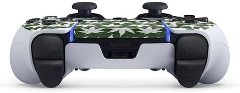 Skinit Decal Gaming Skin Compatible with PS5 DualSense Edge Pro Controller - Marijuana Leaf White Pattern Design in Kuwait