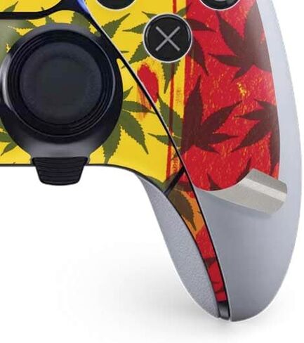 Skinit Decal Gaming Skin Compatible with PS5 DualSense Edge Pro Controller - Marijuana Leaf White Pattern Design in Kuwait