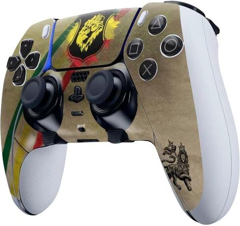 Skinit Decal Gaming Skin Compatible with PS5 DualSense Edge Pro Controller - Marijuana Leaf White Pattern Design in Kuwait