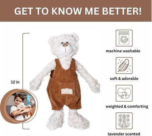 “Eddie" Weighted Microwavable Stuffed Animal – Weighted Stuffed Animals for Kids- 14 in Lavender Stuffed Animal Heating Pad - Heatable Stuffed Animals. in Kuwait