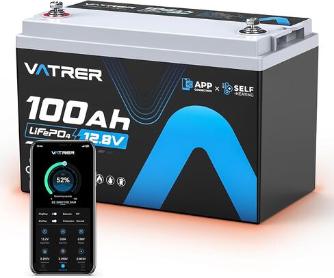 12.8V 100AH Group 31 Bluetooth LiFePO4 Lithium Battery with Self-Heating, Built-in 100A BMS, High/Low Temp Cutoff, Supports Low Temp Charging(-4°F), 5000+ Cycles, Perfect for RV/Camping,Off-Grid,Solar in Saudi Arabia