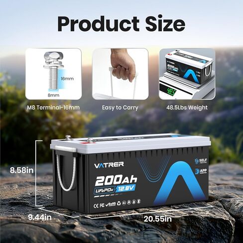 12.8V 100AH Group 31 Bluetooth LiFePO4 Lithium Battery with Self-Heating, Built-in 100A BMS, High/Low Temp Cutoff, Supports Low Temp Charging(-4°F), 5000+ Cycles, Perfect for RV/Camping,Off-Grid,Solar in Saudi Arabia