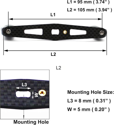 Mr. Z 95mm Carbon Fiber Baitcasting Reel Handle Left or Right Side Installation DIY Replacement Accessory in Saudi Arabia