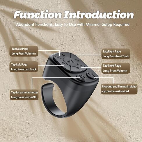 TikTok Scrolling Ring - Bluetooth Remote for TikTok, Page Turner Ring for iPhone iPad, Video & Music Controller, iOS Android Compatible in Saudi Arabia