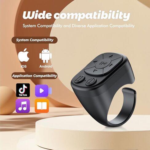 TikTok Scrolling Ring - Bluetooth Remote for TikTok, Page Turner Ring for iPhone iPad, Video & Music Controller, iOS Android Compatible in Saudi Arabia