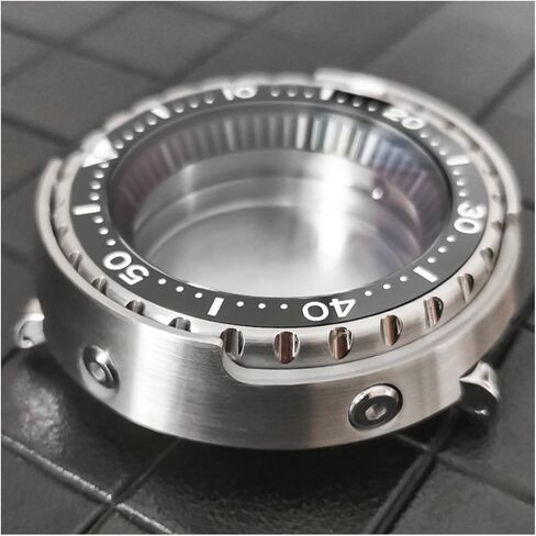 Stainless Steel Watchcase Tuna Can 47mm For NH35 NH36 4R35/36 7S26 Movement Mineral Crystal Ratchet 120 Clicks 10ATM Watch Parts watch case in Kuwait