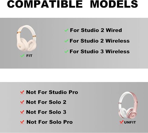 منصات الأذن البديلة - متوافقة مع سماعات الاستوديو 2 & Studio 3 وجلد البروتين الناعم وأسماء الأذن لإلغاء الضوضاء المتميزة ، وسائد أذن متينة ومريحة (Studio 3 -Black) in Kuwait