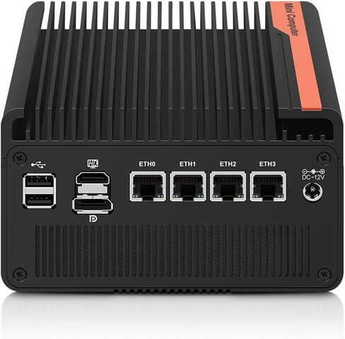 Mini PC N100 NAS 5 M.2 Nvme Pocket NAS Small PC,4X2.5GbE LAN Mirco Desktop Computer 2HD 4K@60HZ,Router/QNAS/Firewall DDR5 for Office Business (8GB RAM 128GB SSD, N100) in Kuwait