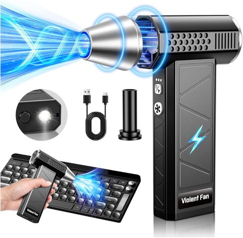 Duster Air Electric ، 210000 دورة في الدقيقة ، منفاخ هواء مستودع قوي ، 4 -gear قابل للتعديل للوحة مفاتيح التنظيف العميقة ، الكمبيوتر الشخصي ، السيارة ، المنزل والخارجية - يحل محل علب الهواء المضغوطة in Kuwait