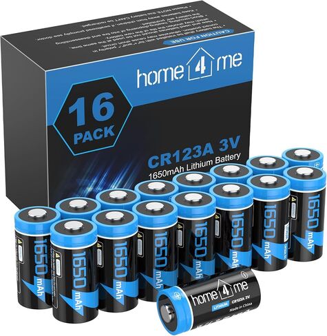 CR123A 3V Lithium Battery 1650mAh, 16 Pack 123A Lithium Batteries, CR17345 Battery for Home Safety and Security Devices, Flashlight - 10 Years Shelf Life, Non-Rechargeable in Saudi Arabia