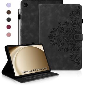 Dandelion Cover for Galaxy Tab A9 Plus Case 5g 11 Inch, Soft Touch Premium Faux Leather Made with Card Slots and Kickstand, Water-Proof Precise Cutouts Compatible with A9+(SM-X210/X216/X218) Blue