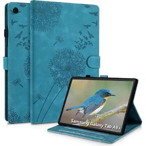 Dandelion Cover for Galaxy Tab A9 Plus Case 5g 11 Inch, Soft Touch Premium Faux Leather Made with Card Slots and Kickstand, Water-Proof Precise Cutouts Compatible with A9+(SM-X210/X216/X218) Blue in Kuwait