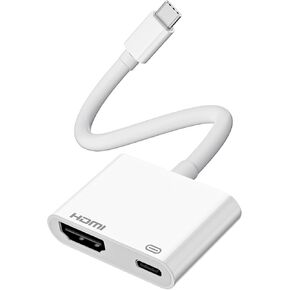 USB C to HDMI Adapter, 4K@60Hz Type C to HDMI with 100W PD Fast Charging Port Video & Audio Sync Screen Converter Digital AV Adapter Compatible with iPhone 16/16 Pro/16 Pro Max/15/15 Pro/15 Pro Max