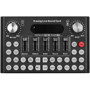Smartphone Computer Live Sound Card Voice Changer Device Audio Mixer Built-in Multiple Sound Effects Rechargeable Battery