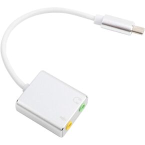 Aluminum Alloy Type C Sound Card Adapter - External Stereo Noise Reduction with 3.5mm Output for Mobile Phones, Tablets, and Laptops
