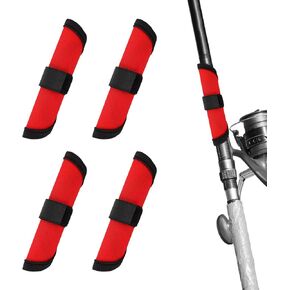 4pcs Fishing Lure Covers Wrap, 5.9in Bait Gloves for Rod Easily See Lure Hook Shield Guard to Protect Fishermen Safe Fishing (Red)
