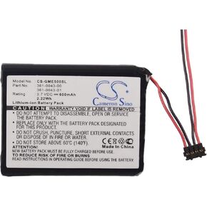 Cameron Sino Battery for Garmin 010-01626-02, 4RL58983, Edge 200, Edge 205, Edge 500, Edge 520, Edge 820, Edge Explore 820 600mAh